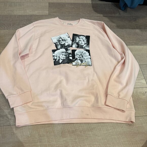 DOLLYWOOD WOMENS PINK 3XL SOFT CREW NECK SWEATSHIRT DOLLY PARTON - Picture 1 of 6